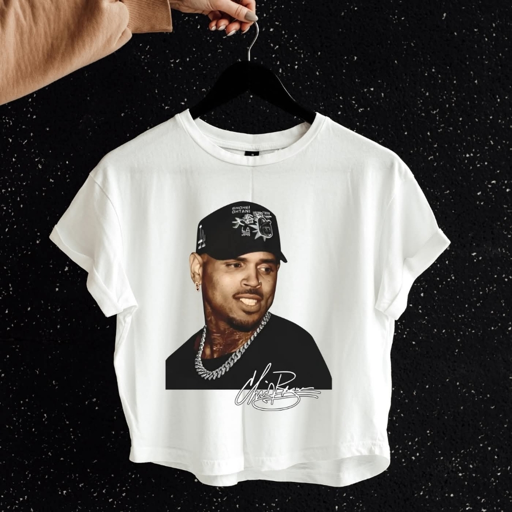 White Graphic Chris Brown T-Shirt